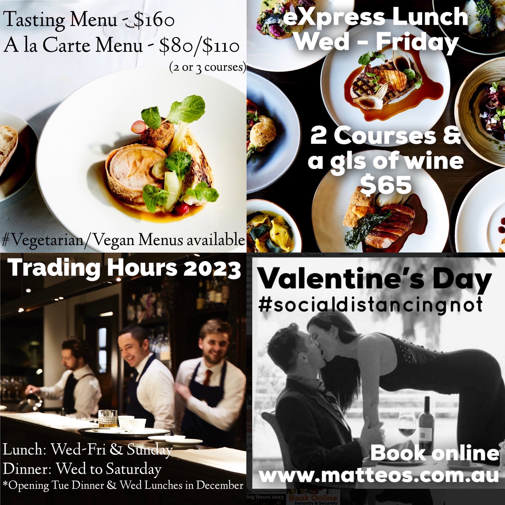 Matteo's. Contemporary Cuisine. Restaurants Brunswick St Fitzroy Melbourne
